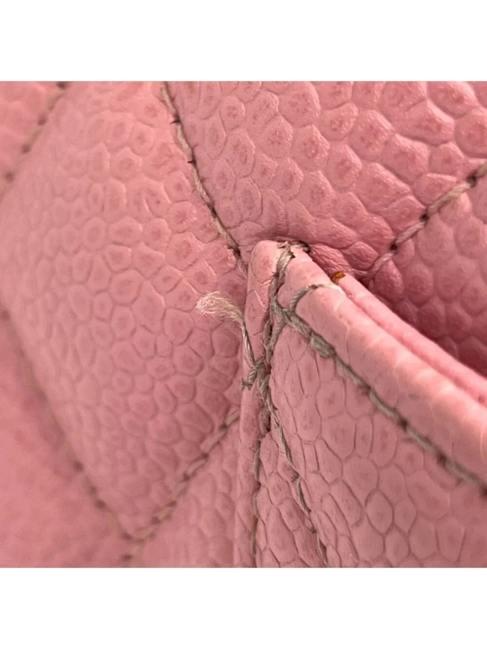 Chanel Quilted Double Flap Chain Shoulder Bag CC Logo Caviar Leather Pink